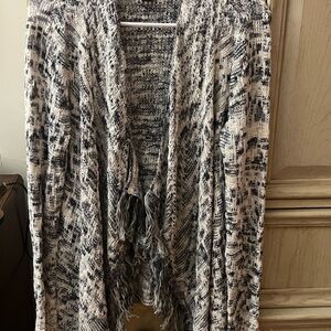 INC International Concepts Black and Cream Cardigan